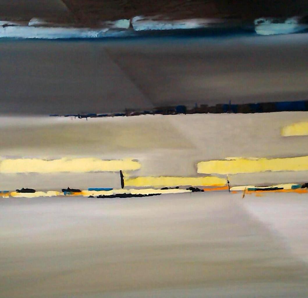 La route des cargos - huile sur toile 100x100cm