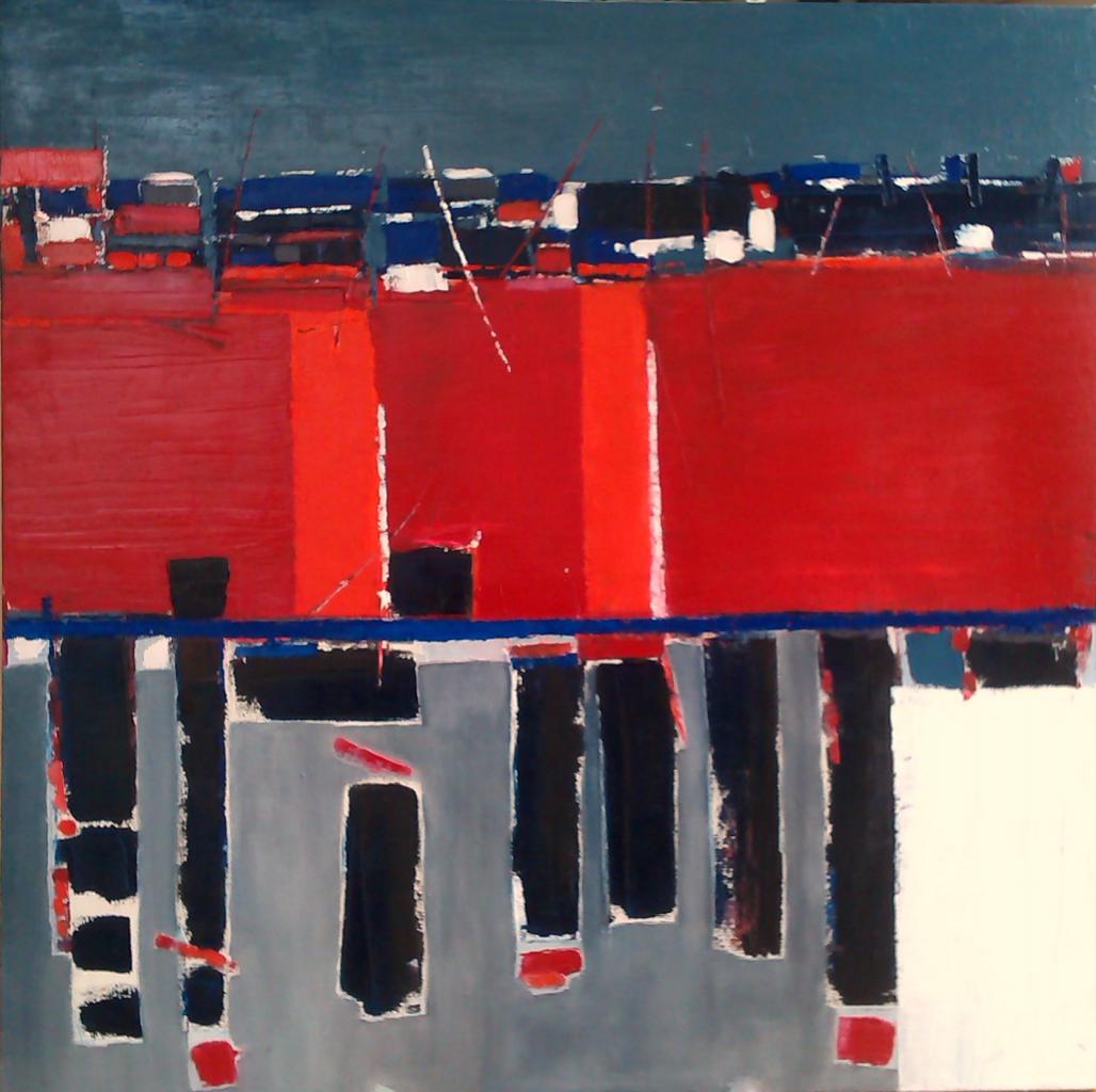 Les docks huile 100x100cm