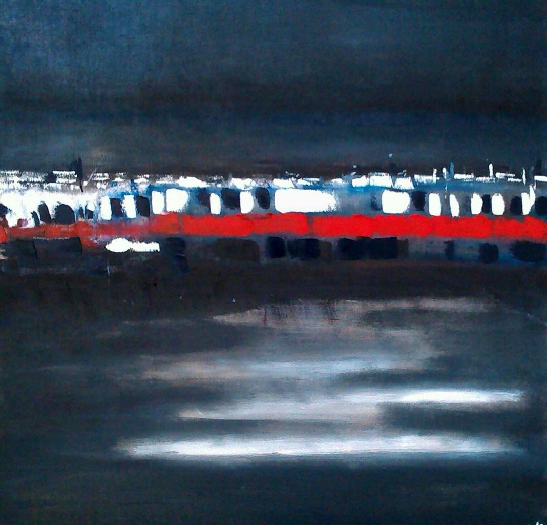 Minuit Nauzan plage Huile 60x60cm