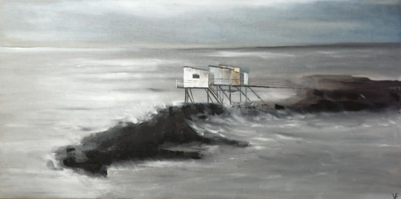 Carrelets- huile 50X100 cm