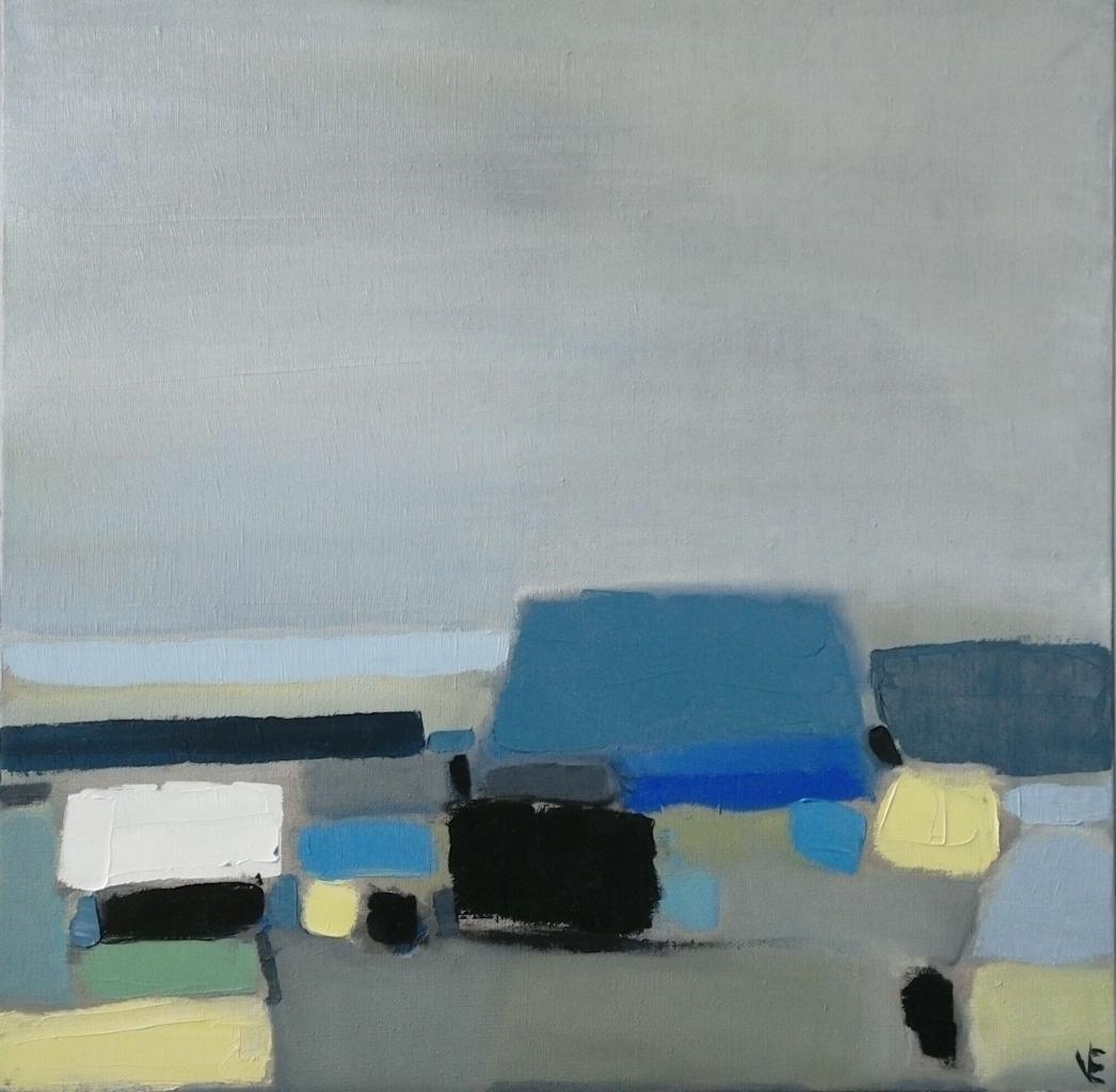 Blue marsh -huile 50x50cm