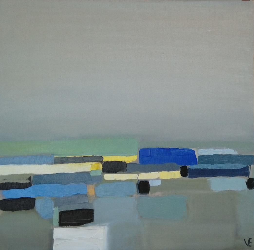 Blue marsh -huile 50x50cm