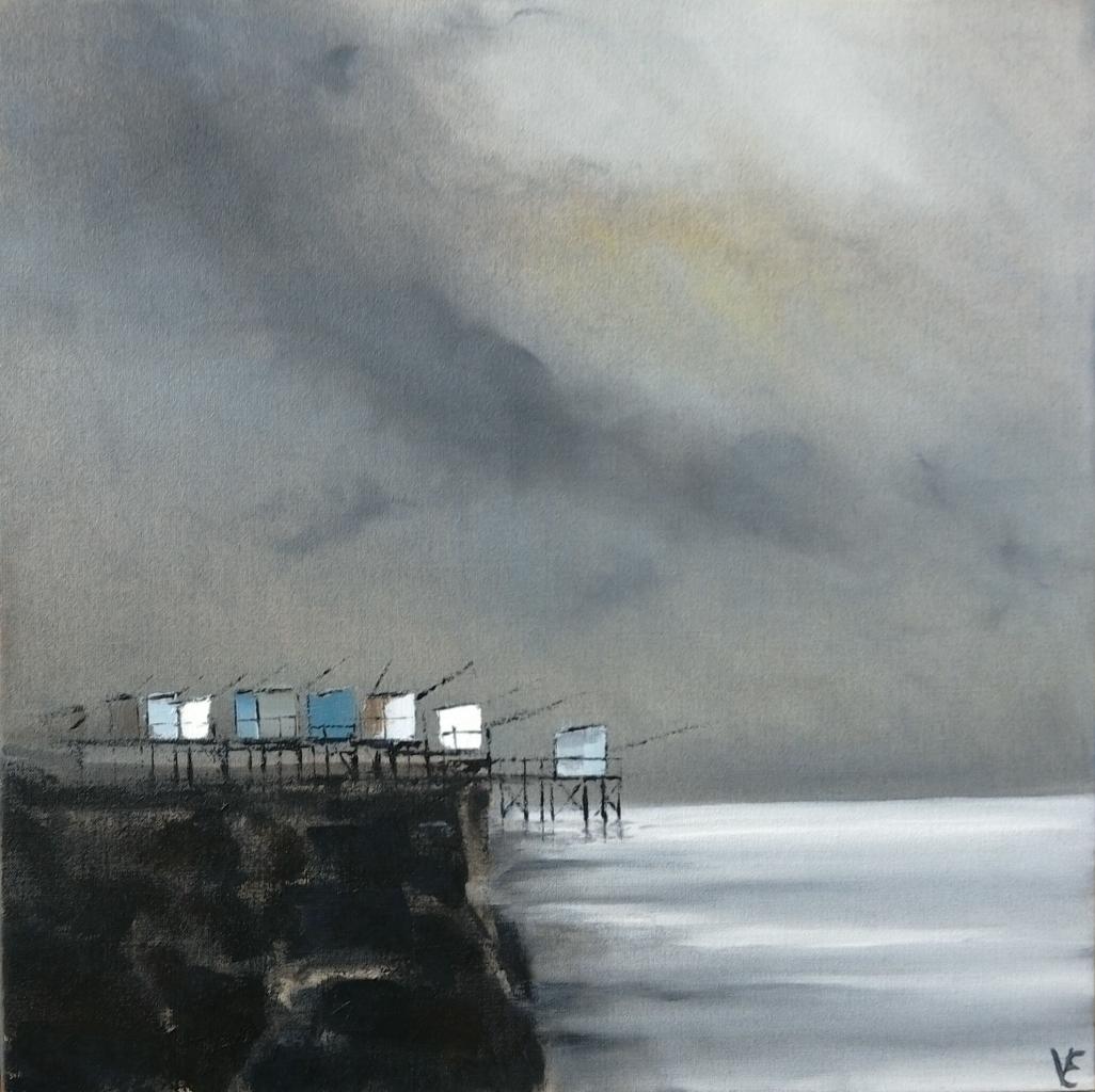 Carrelets- huile 50X50cm